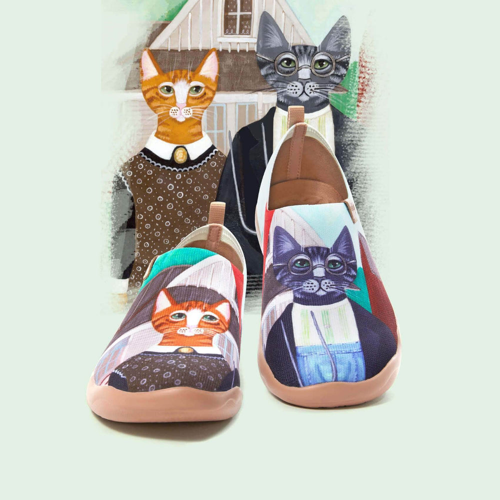 UIN Footwear Men Cat Couple Men Canvas loafers