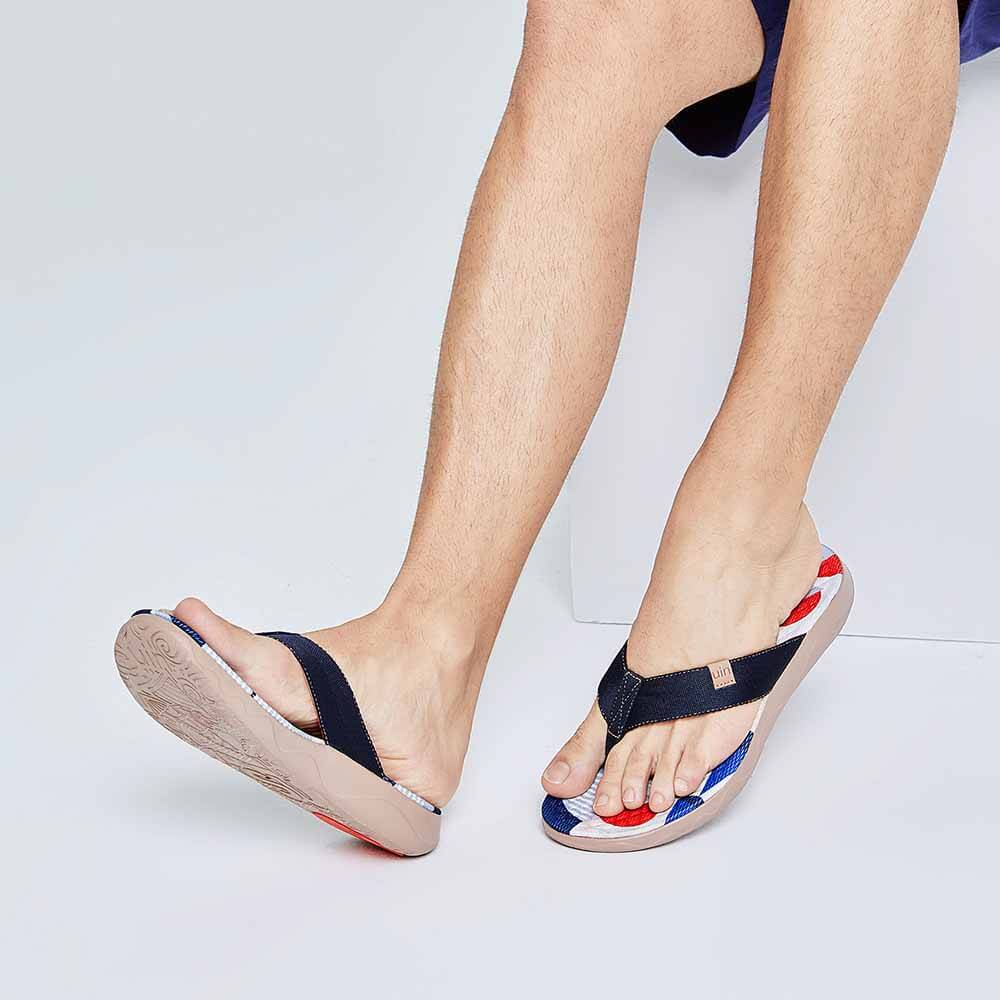 UIN Footwear Men Cube Love Men Majorca Flip Flops-US Local Delivery Canvas loafers