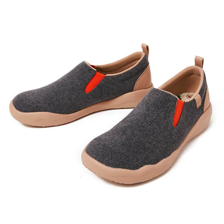 UIN Footwear Men Cuenca Deep Grey Wool Men Canvas loafers