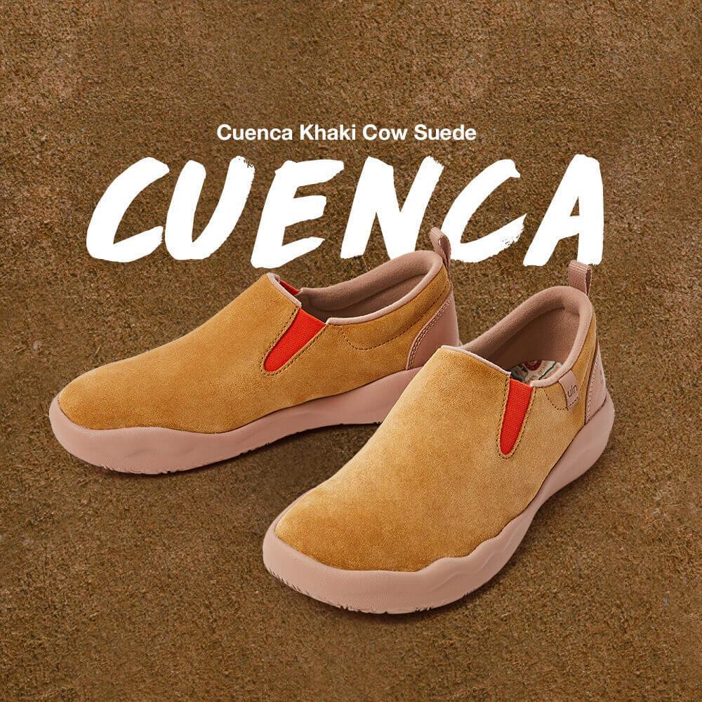 UIN Footwear Men Cuenca Khaki Cow Suede Men Canvas loafers