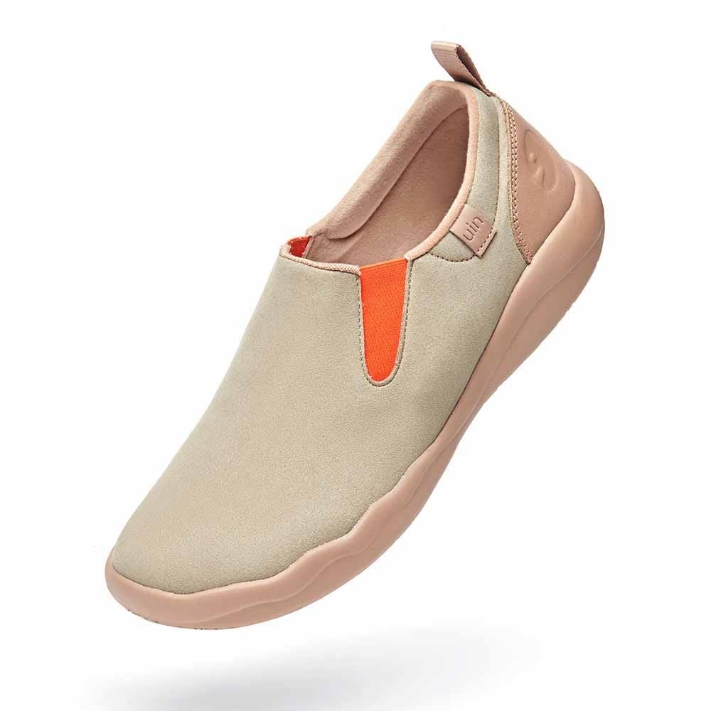 UIN Footwear Men Cuenca Oxford Tan Microfiber Suede Men Canvas loafers