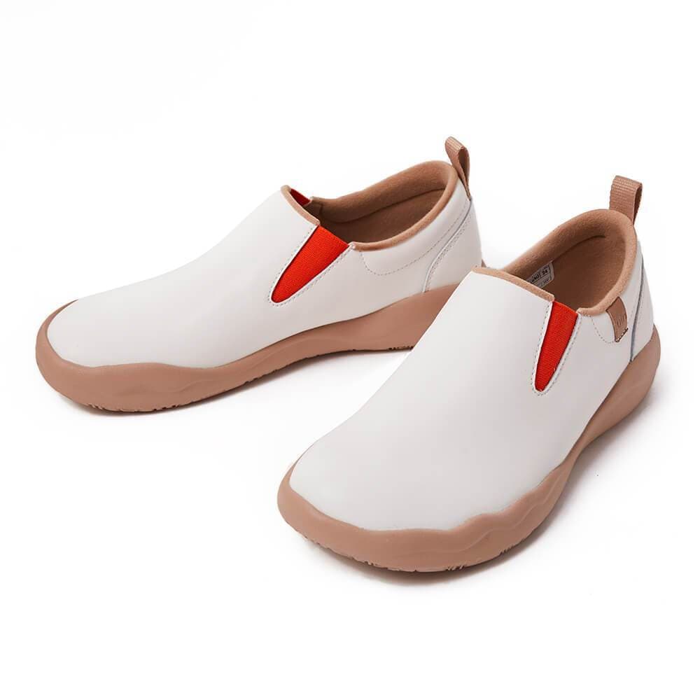 UIN Footwear Men Cuenca White Split Leather Men Canvas loafers