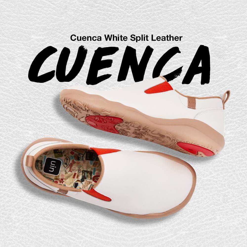 UIN Footwear Men Cuenca White Split Leather Men Canvas loafers