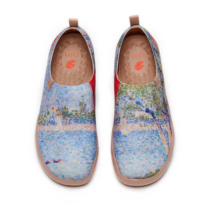 UIN Footwear Men Georges Seurat The Seine seen from La Grande Jatte Men Canvas loafers