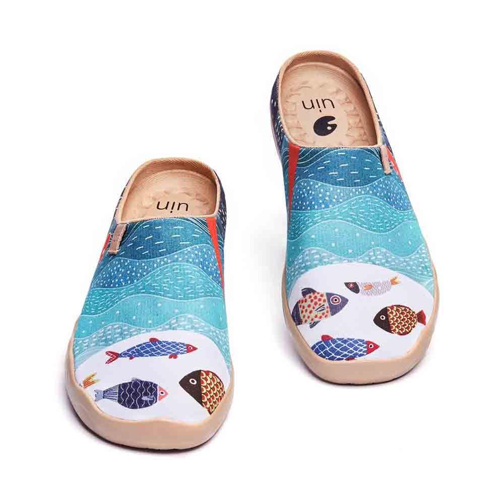UIN Footwear Men Happy Fish Men Slipper-US Local Delivery Canvas loafers