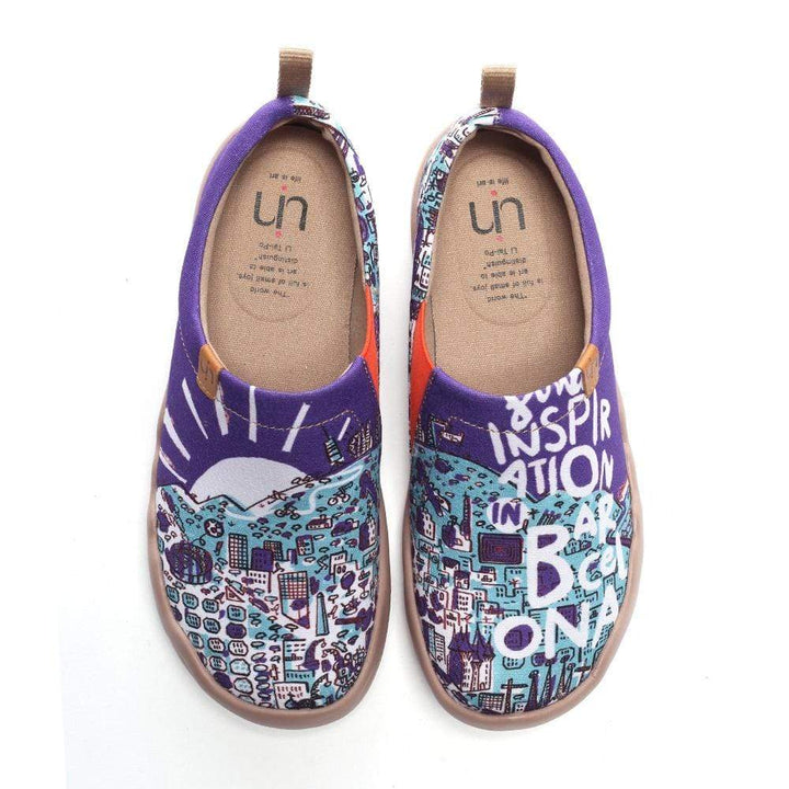 UIN Footwear Men Inspiration on Barcelona Colorful Art Shoes For Men Canvas loafers