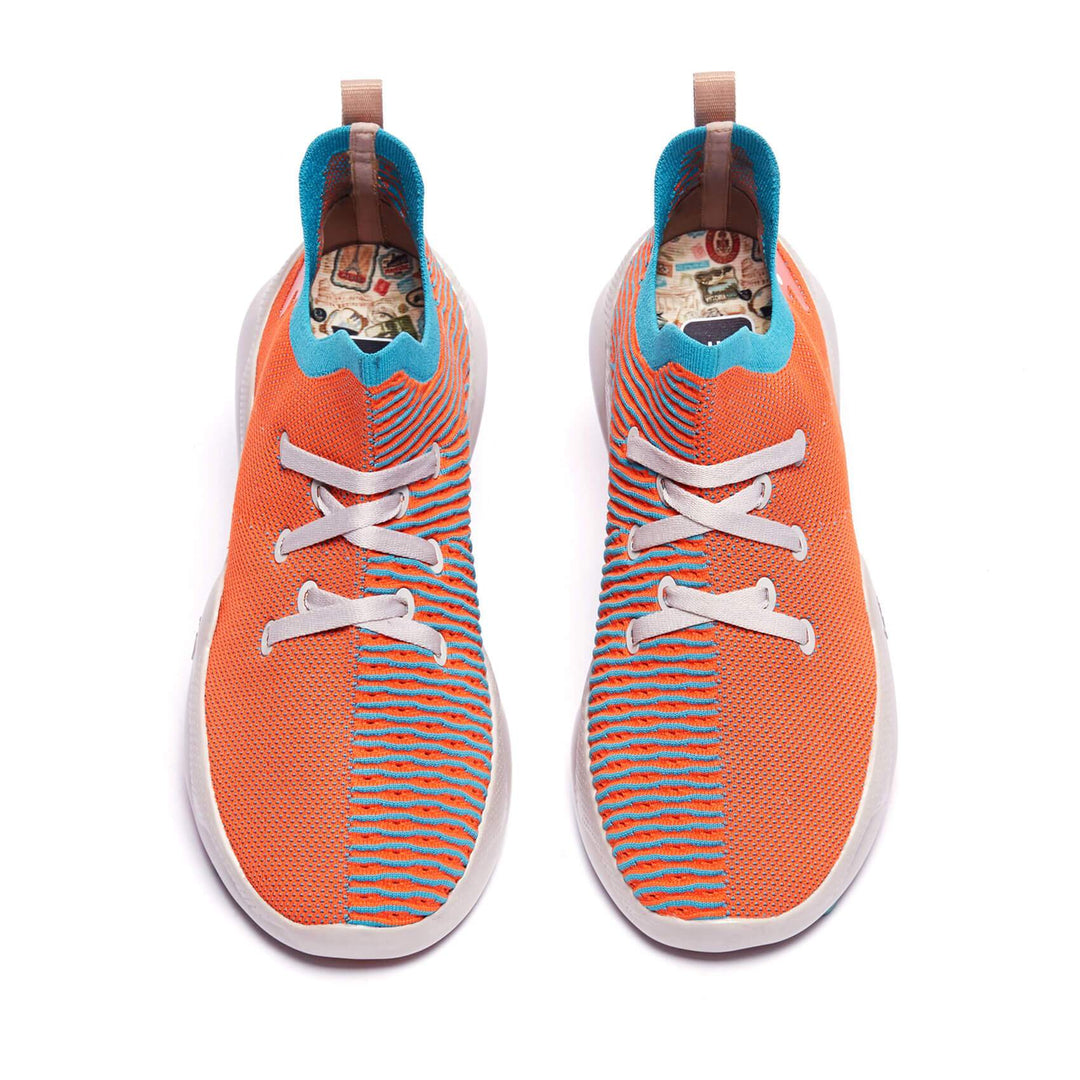 UIN Footwear Men Orange & Blue Mijas Men Canvas loafers