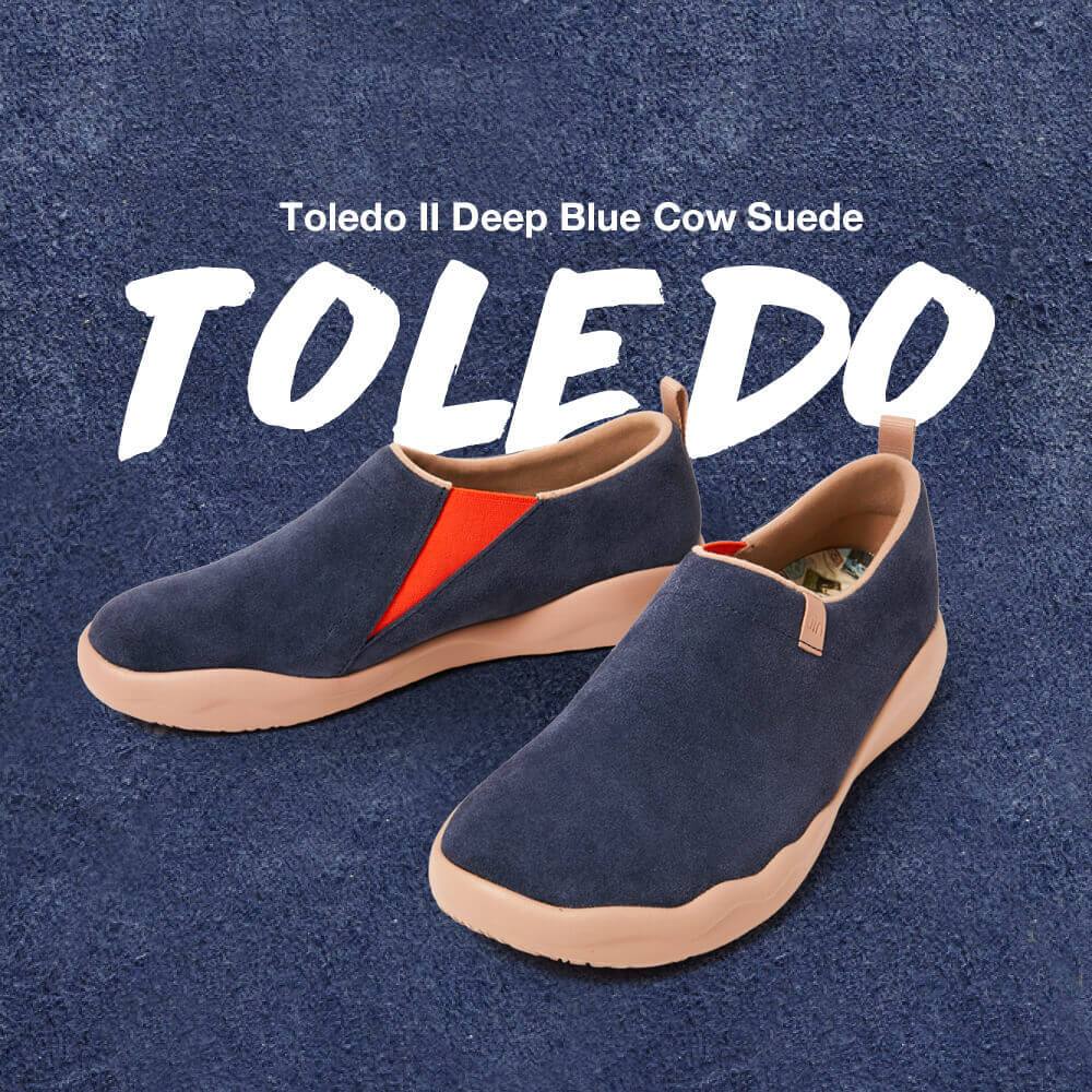 UIN Footwear Men (Pre-sale) Toledo II Deep Blue Cow Suede Men Canvas loafers