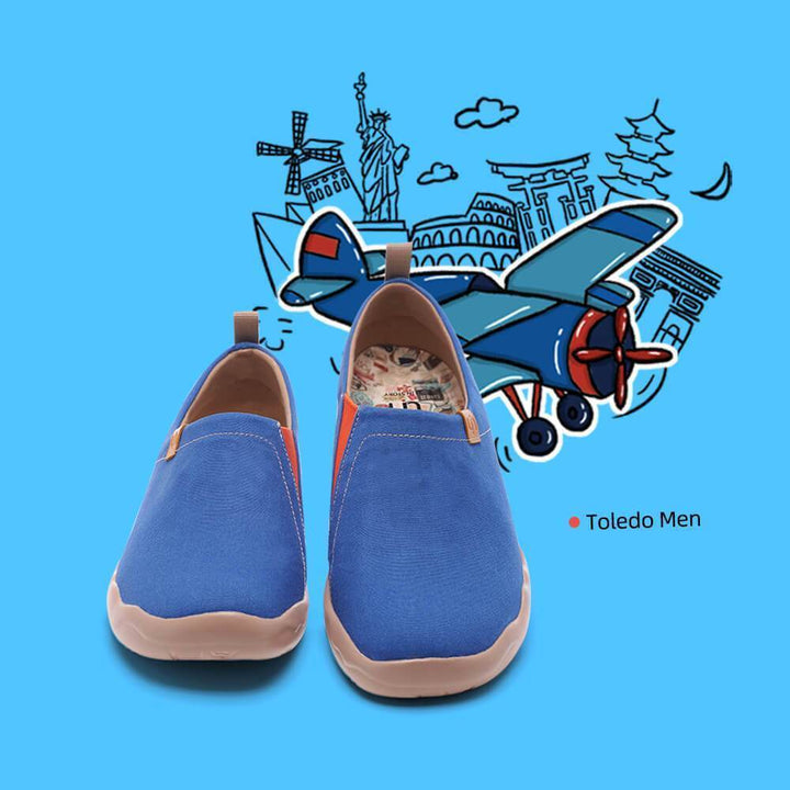UIN Footwear Men Toledo Dark Blue-US Local Delivery Canvas loafers