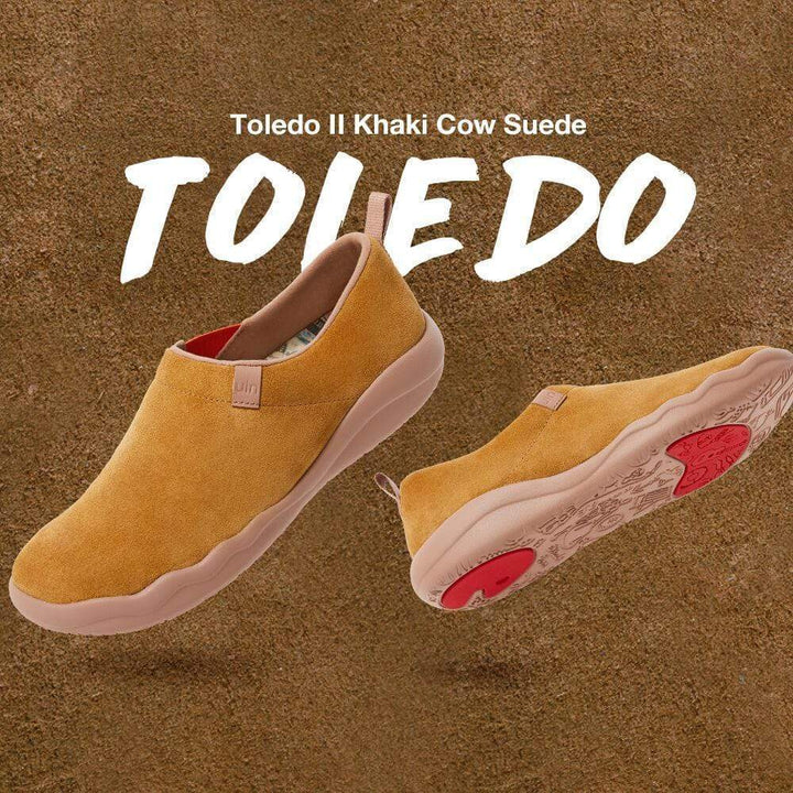 UIN Footwear Men Toledo II Khaki Cow Suede Men Canvas loafers