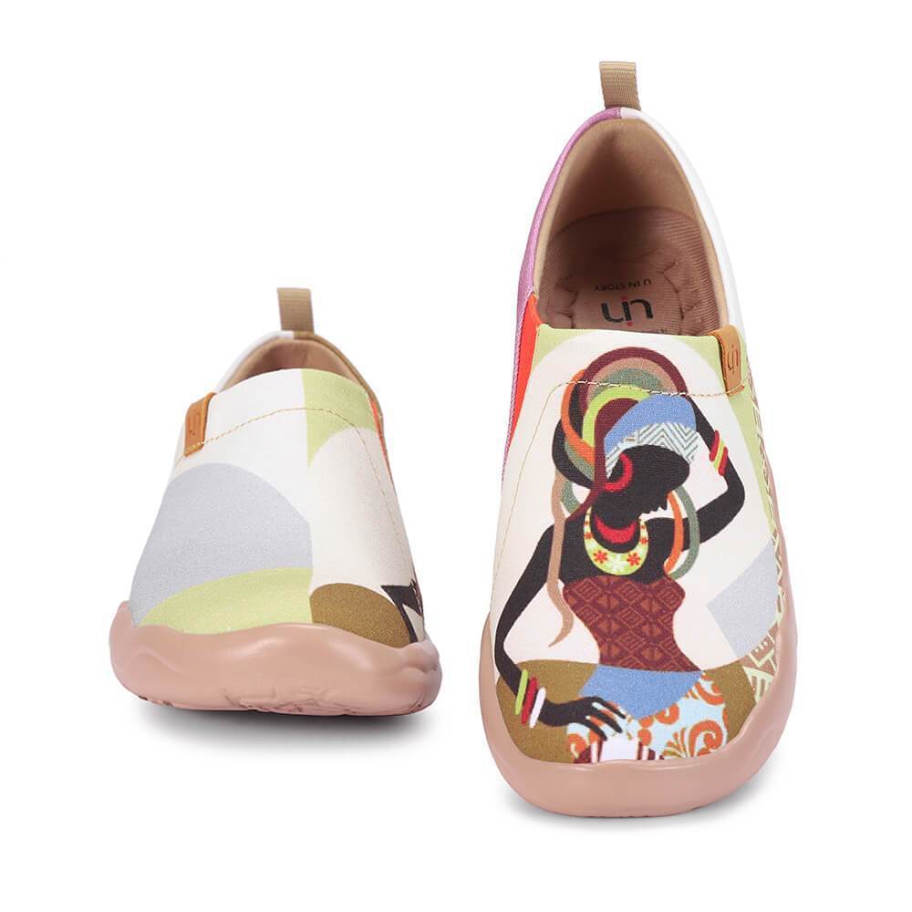 UIN Footwear Women African Beauty Canvas loafers