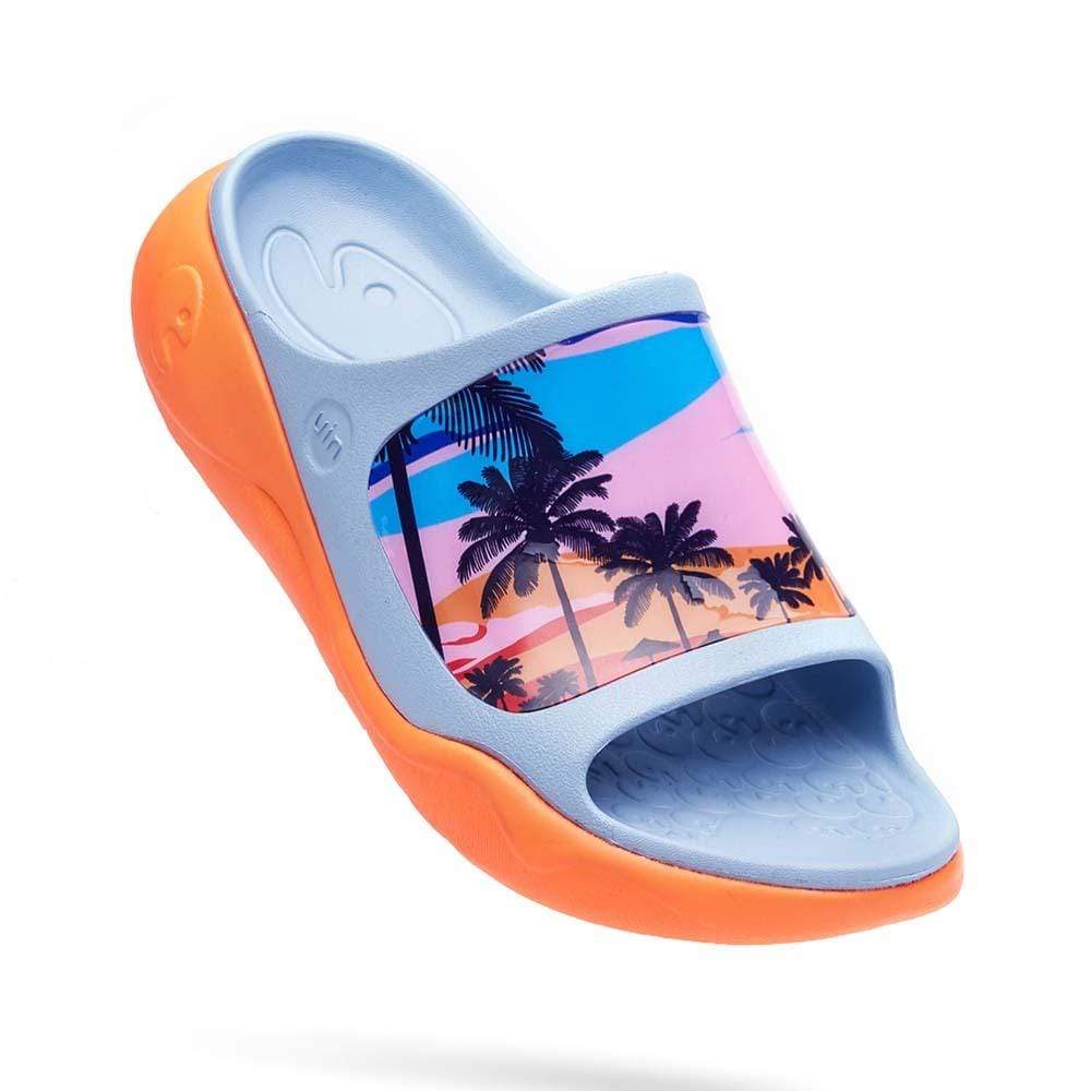 UIN Footwear Women Coconut Sunset Ibiza Slides Canvas loafers