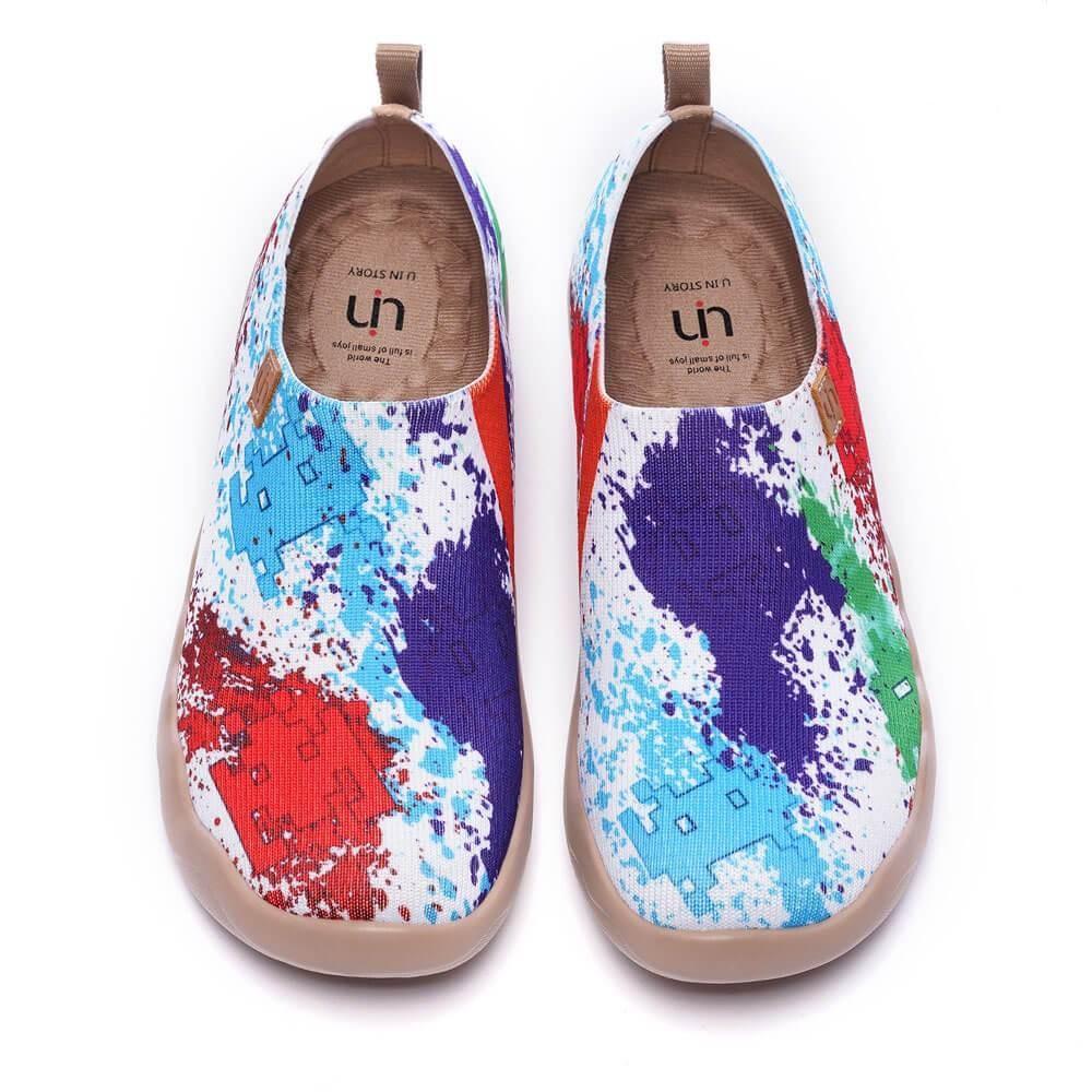 UIN Footwear Women Colorful Universe Canvas loafers