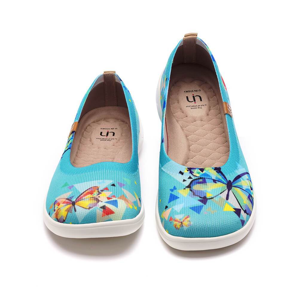 UIN Footwear Women Cubic Butterflies Canvas loafers