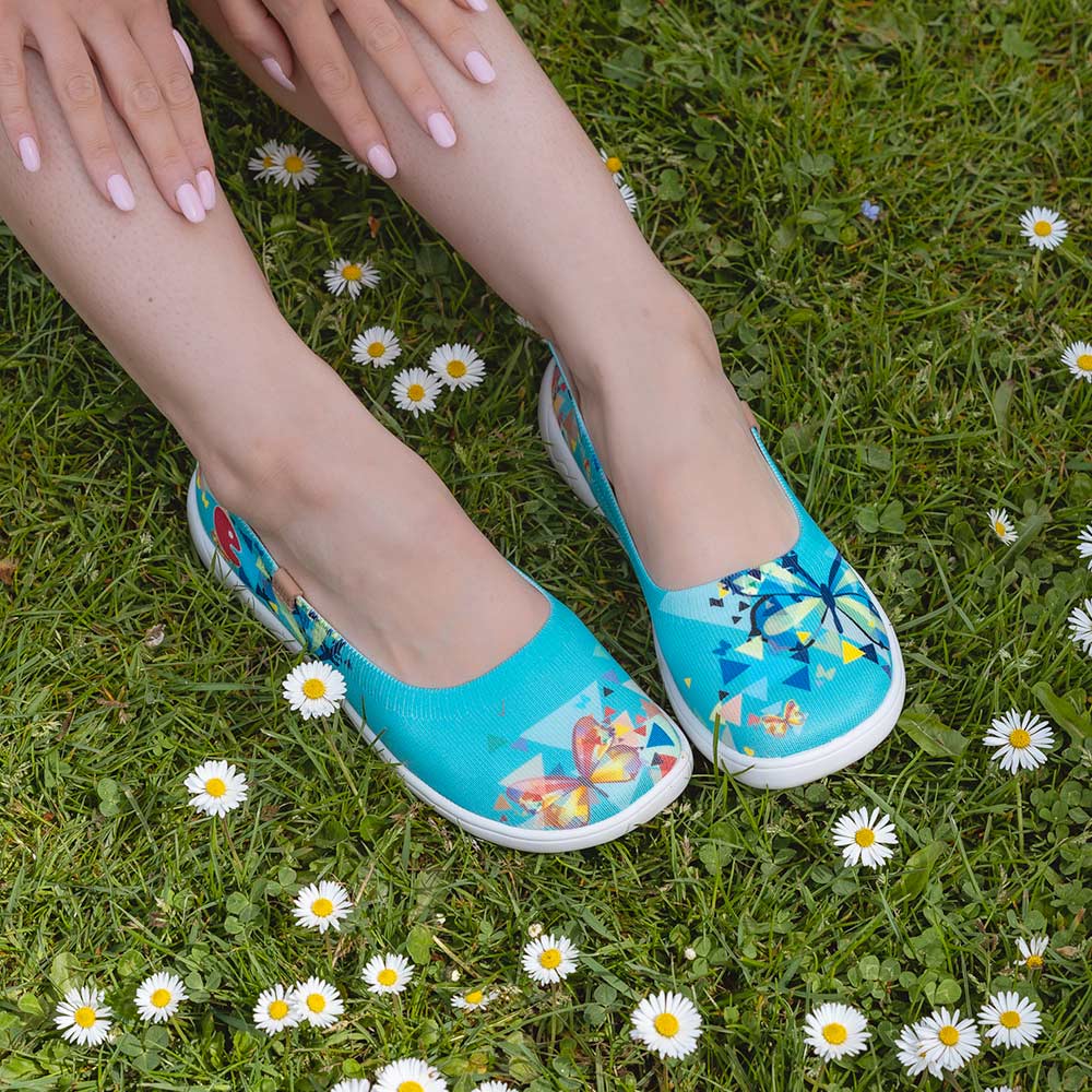 UIN Footwear Women Cubic Butterflies Canvas loafers