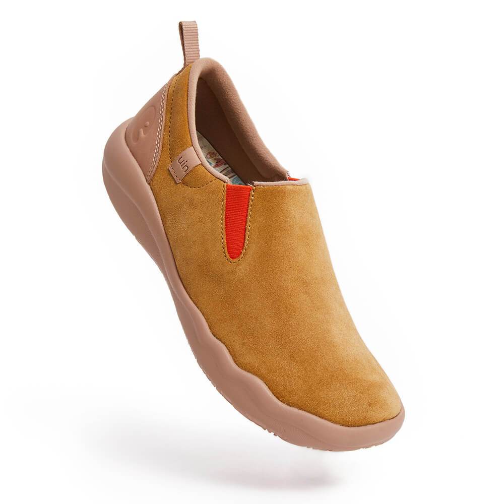 UIN Footwear Women Cuenca Khaki Cow Suede Women-US Local Delivery Canvas loafers