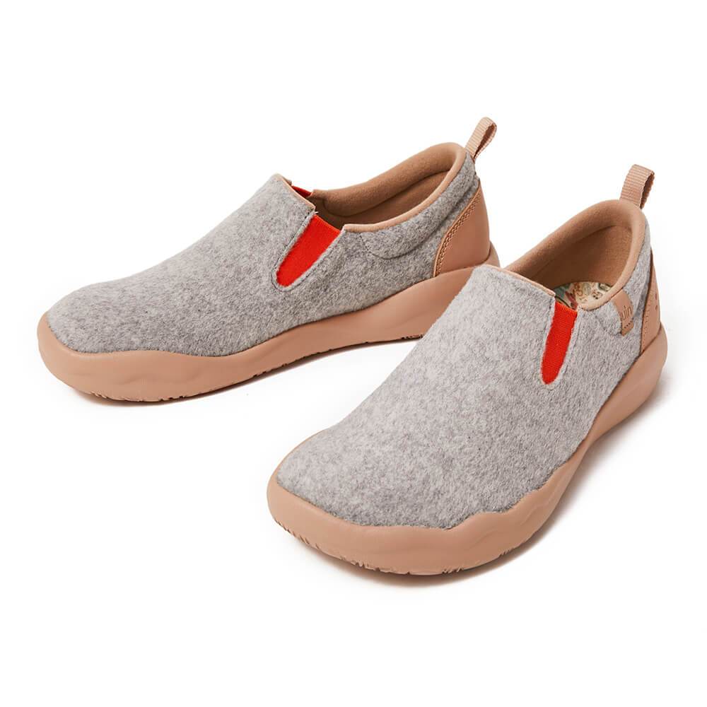 UIN Footwear Women Cuenca Light Grey Wool Women Canvas loafers