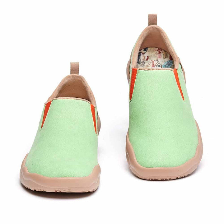 UIN Footwear Women Cuenca Pastel Green Microfiber Suede Women Canvas loafers