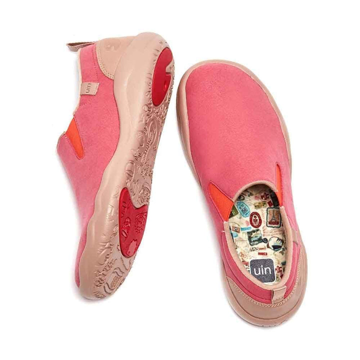 UIN Footwear Women Cuenca Tea Rose Microfiber Suede Women Canvas loafers