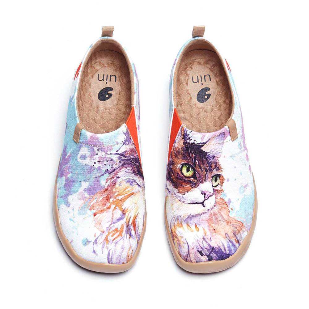 UIN Footwear Women Curl Cat-US Local Delivery Canvas loafers