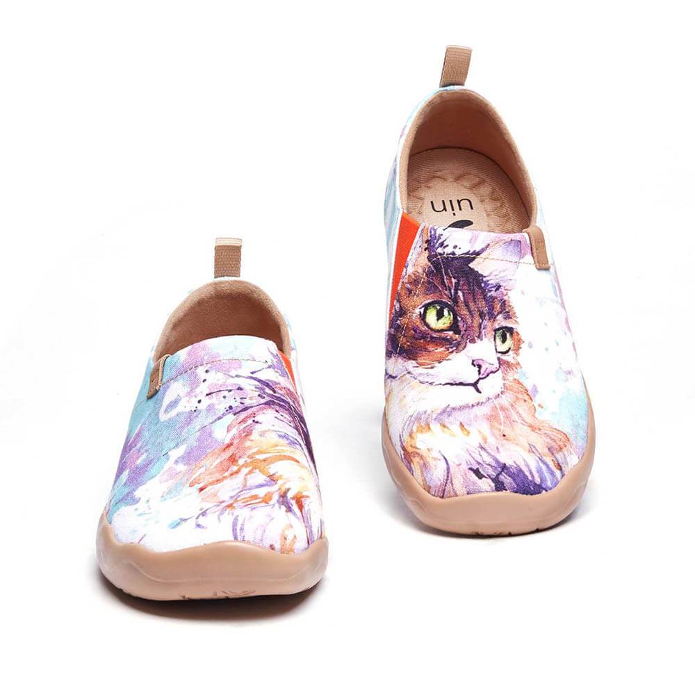 UIN Footwear Women Curl Cat-US Local Delivery Canvas loafers