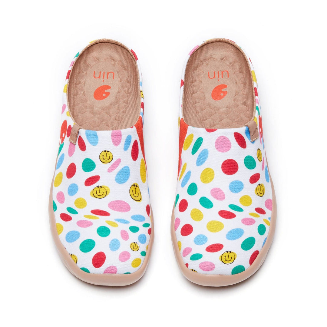 UIN Footwear Women Dotted Joy 2 Malaga Slipper Women-US Local Delivery Canvas loafers