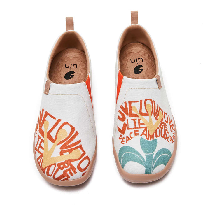 UIN Footwear Women Flowers of Hope Canvas loafers