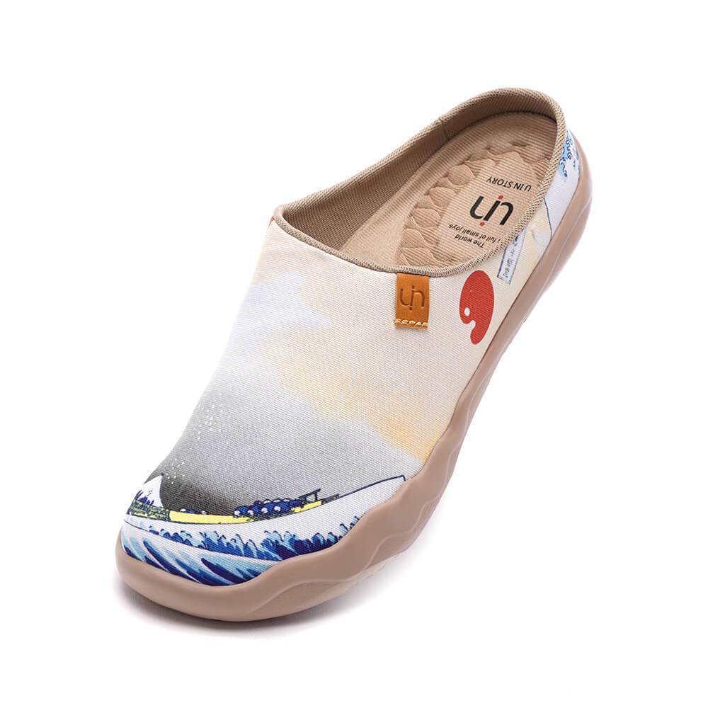Great Wave off Kanagawa Slipper Art Painted Canvas Shoes | UIN Footwear ...