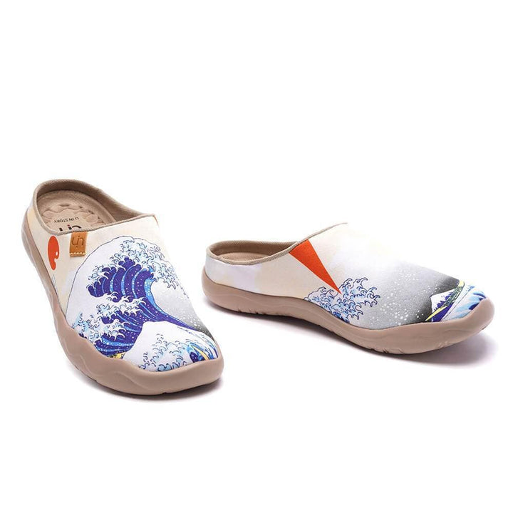 UIN Footwear Women Great Wave off Kanagawa Slipper-US Local Delivery Canvas loafers