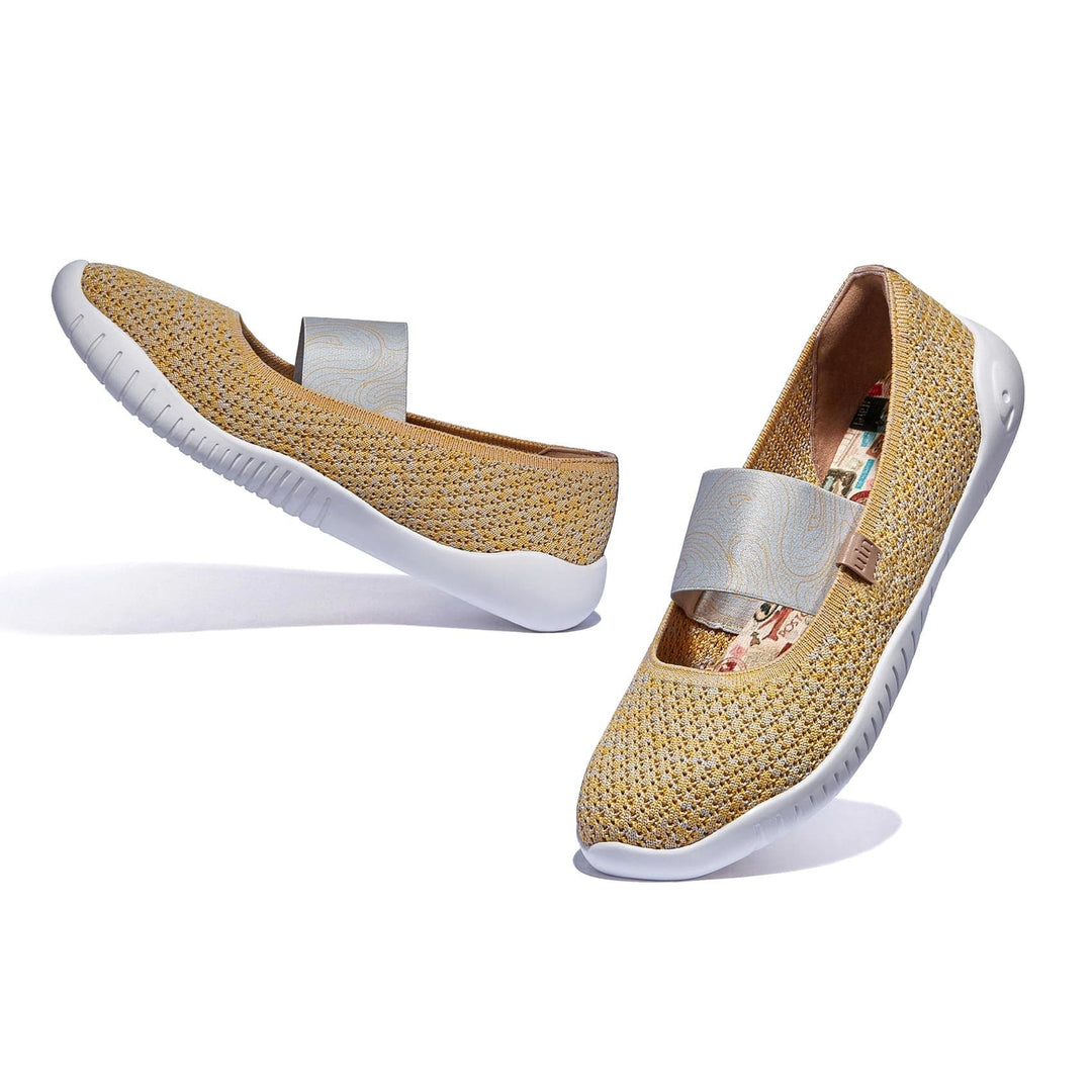 UIN Footwear Women Grey Yellow Menorca VI Women Canvas loafers