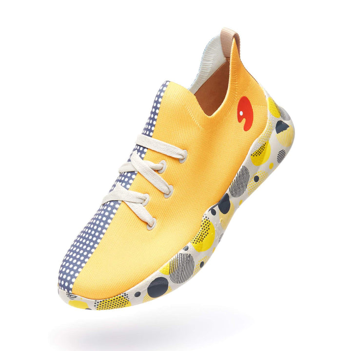 UIN Footwear Women Grey & Yellow Mijas Women-US Local Delivery Canvas loafers