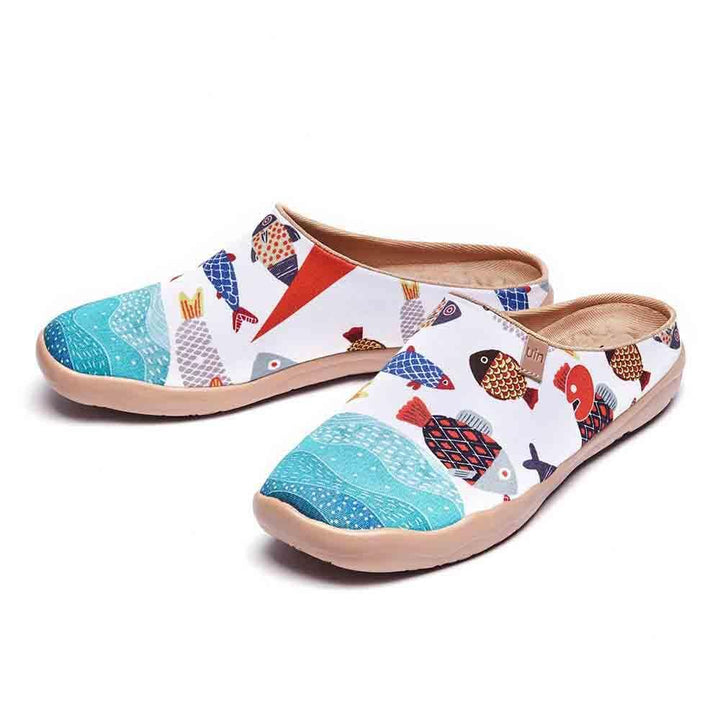 UIN Footwear Women Happy Fish Women Slipper-US Local Delivery Canvas loafers