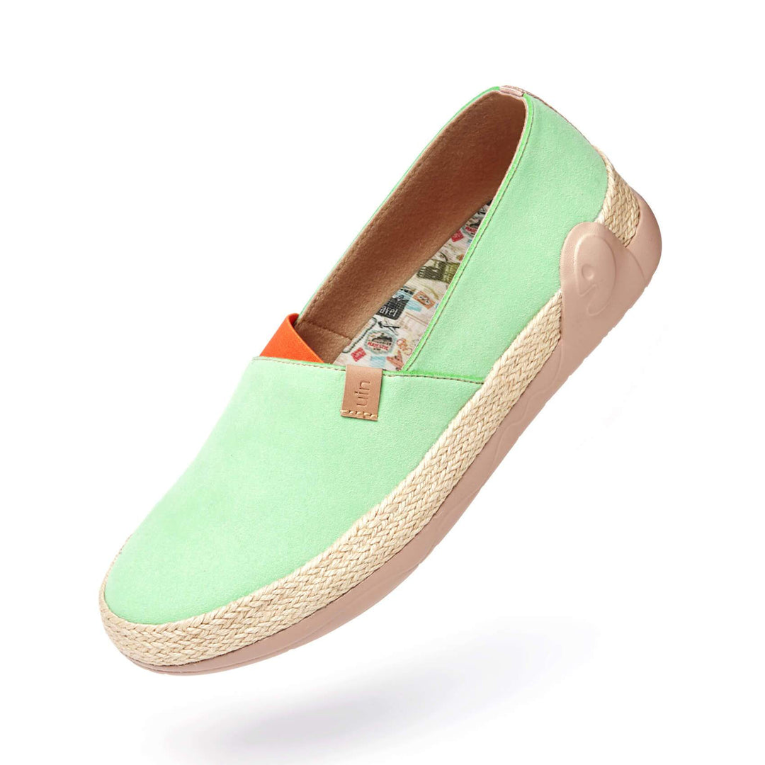 UIN Footwear Women Marbella I Pastel Green Canvas loafers