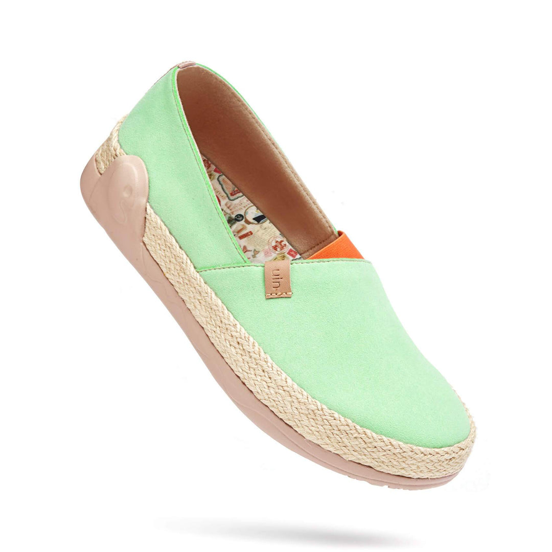 UIN Footwear Women Marbella I Pastel Green Canvas loafers