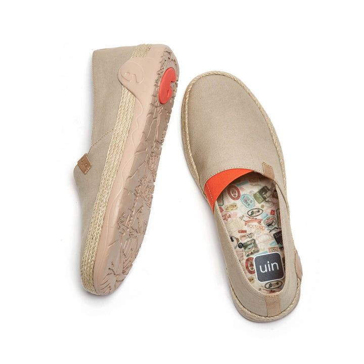 UIN Footwear Women Marbella Khaki Women-US Local Delivery Canvas loafers