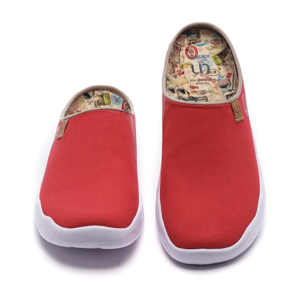 UIN Footwear Women Marbella Red Slipper Canvas loafers