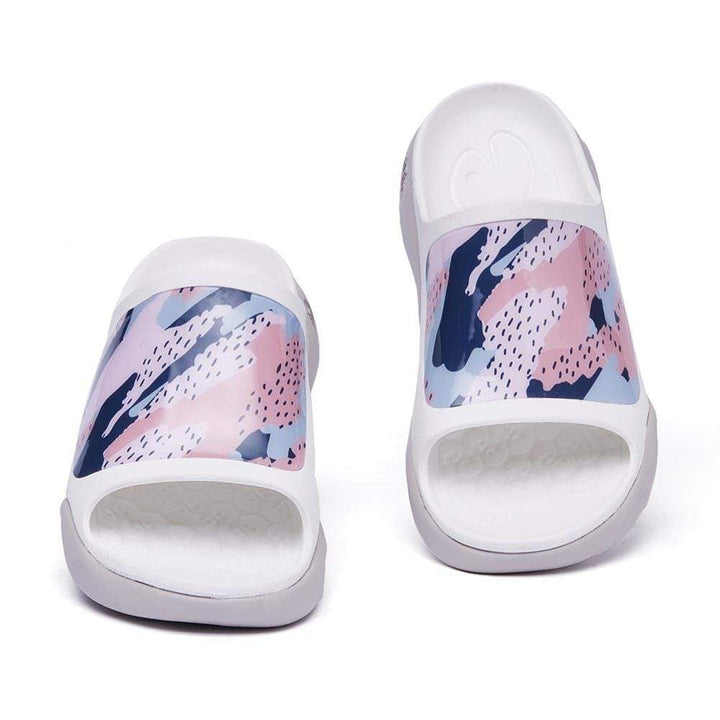 UIN Footwear Women Pink Desert Ibiza Slides Canvas loafers