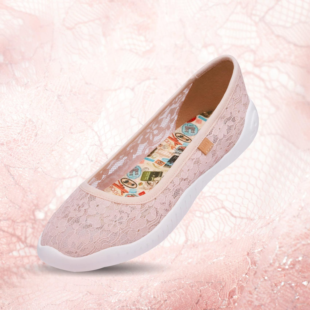 UIN Footwear Women Pink Lace Minorca III Women Canvas loafers
