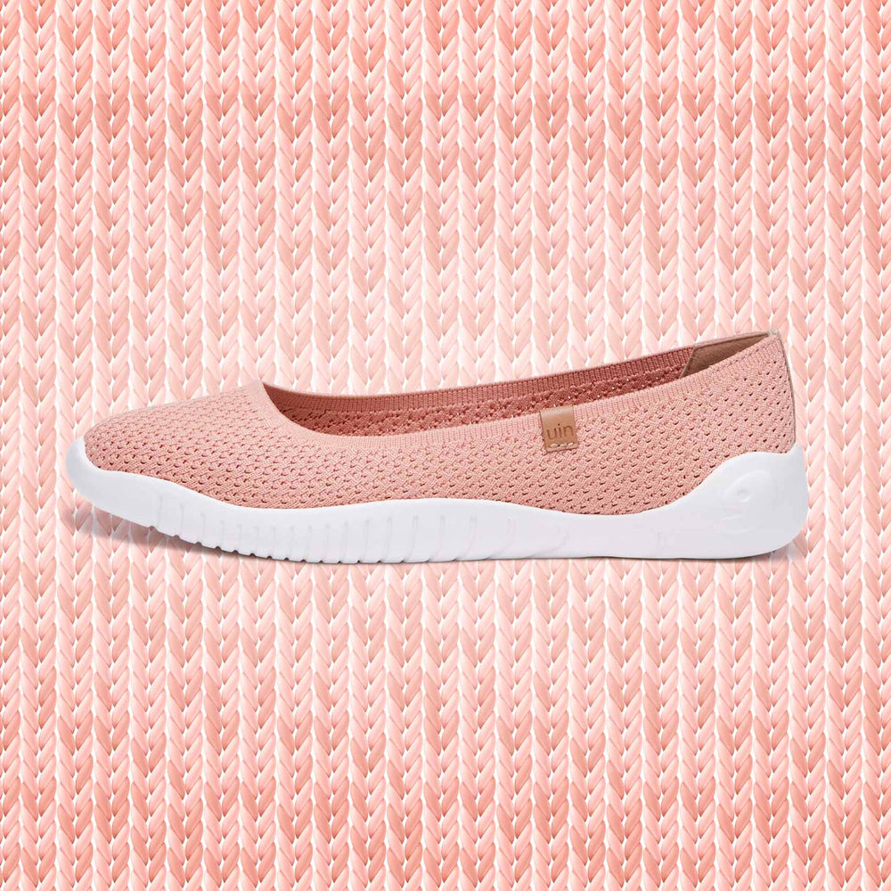 UIN Footwear Women Rosy Pink Knitted Minorca III Women Canvas loafers