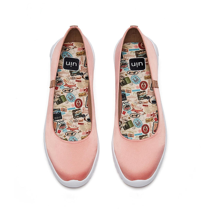 UIN Footwear Women Rosy Pink Silk Minorca III Women Canvas loafers