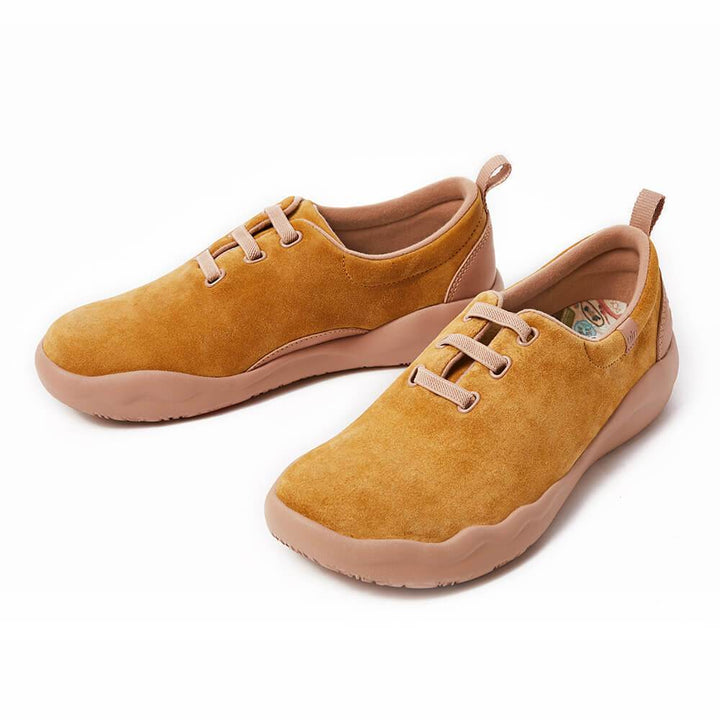 UIN Footwear Women Segovia Khaki Cow Suede Lace-up Shoes Women-US Local Delivery Canvas loafers