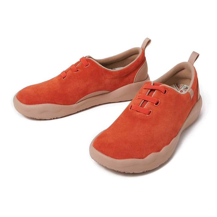 UIN Footwear Women Segovia Orange Red Cow Suede Lace-up Shoes Women-US Local Delivery Canvas loafers