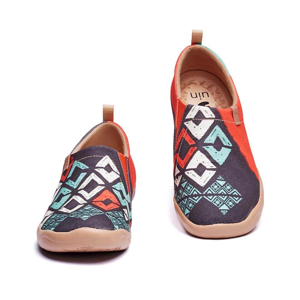 UIN Footwear Women Spirit Pattern-US Local Delivery Canvas loafers