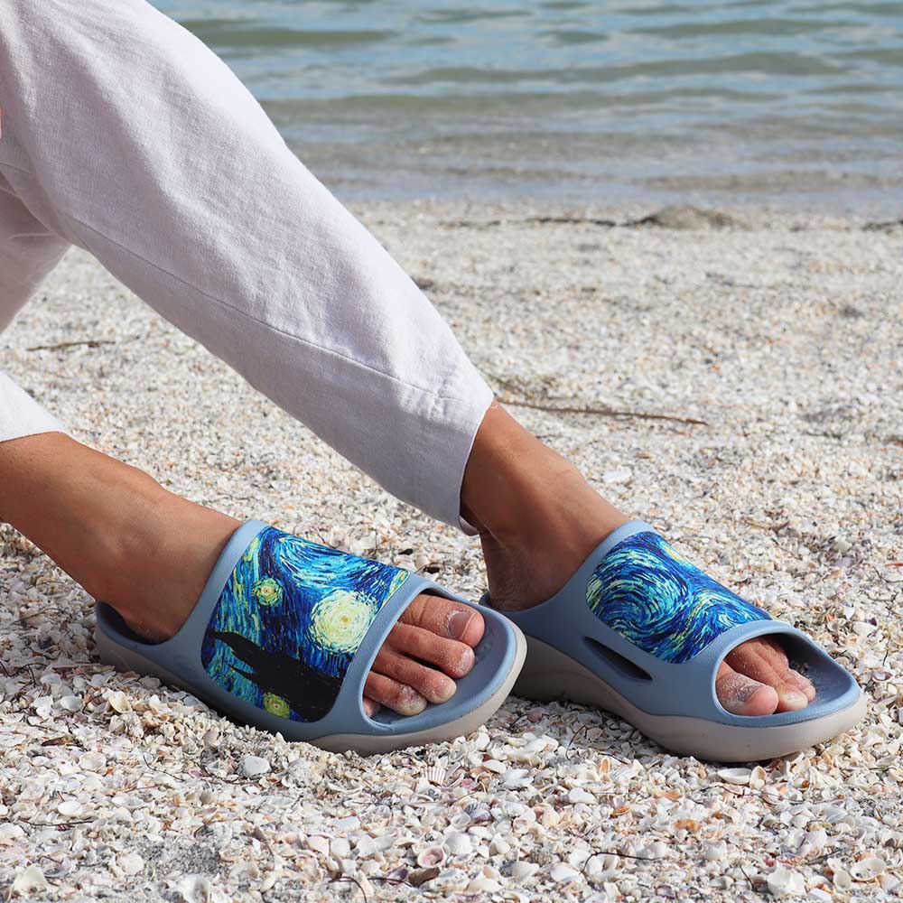 UIN Footwear Women Starry Night Ibiza Slides Canvas loafers