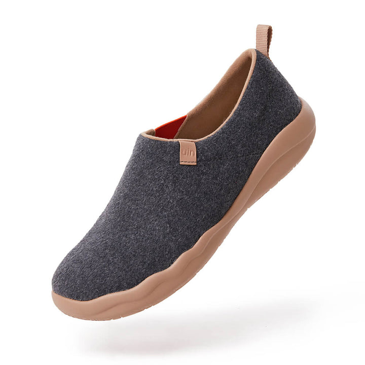 UIN Footwear Women Toledo II Deep Grey Wool Women-US Local Delivery Canvas loafers