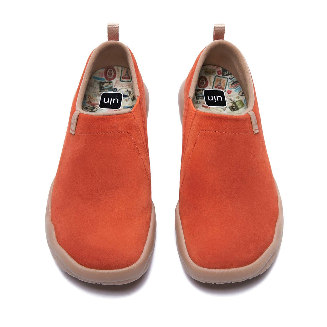 UIN Footwear Women Toledo II Orange Red Cow Suede Women-US Local Delivery Canvas loafers