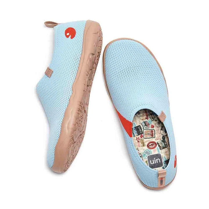 UIN Footwear Women Toledo Knitted Corydalis Blue Canvas loafers