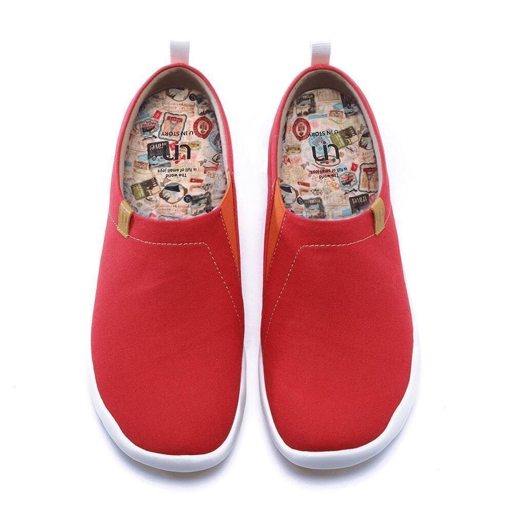 Toledo Red Solid Color Canvas Shoes for Women | UIN Footwear Official ...