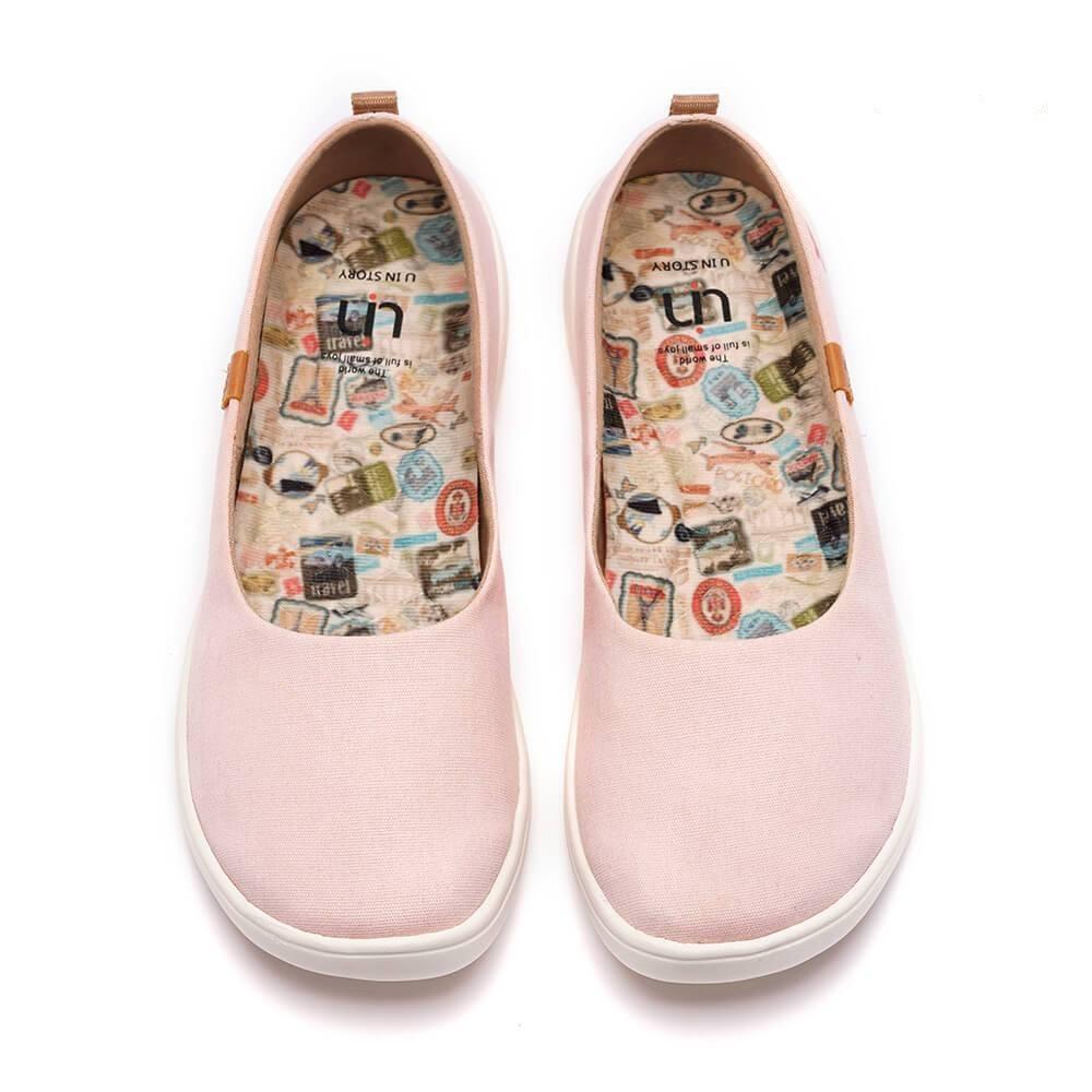 Valencia Canvas Pink Solid Color Travel Shoes | UIN FOOTWEAR