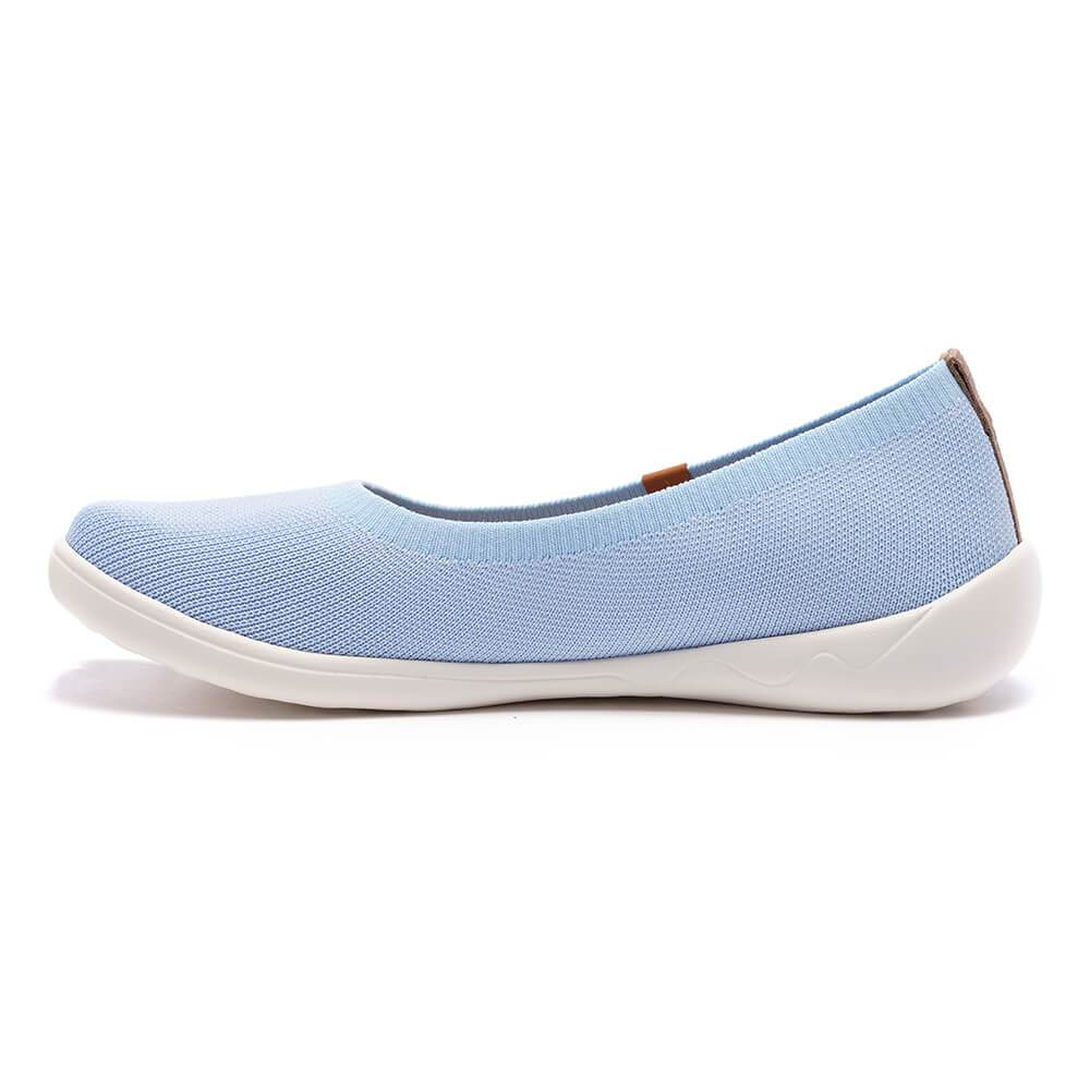 UIN Footwear Women Valencia Knitted Light Blue Canvas loafers